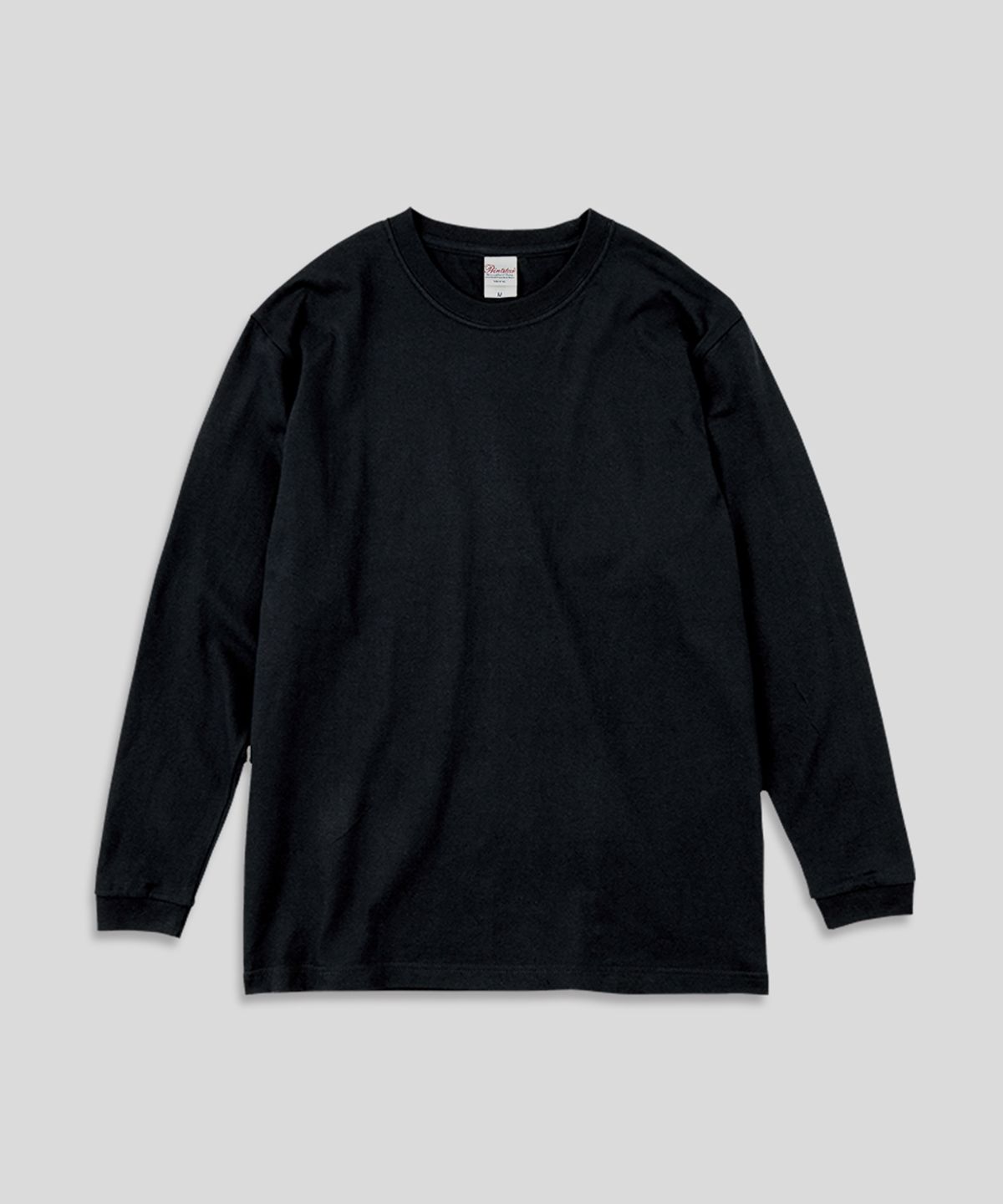 프린트스타(PRINTSTAR) 14수 7.4oz 헤비웨이트 라운드 오버핏 무지 긴팔 티셔츠 - 블랙