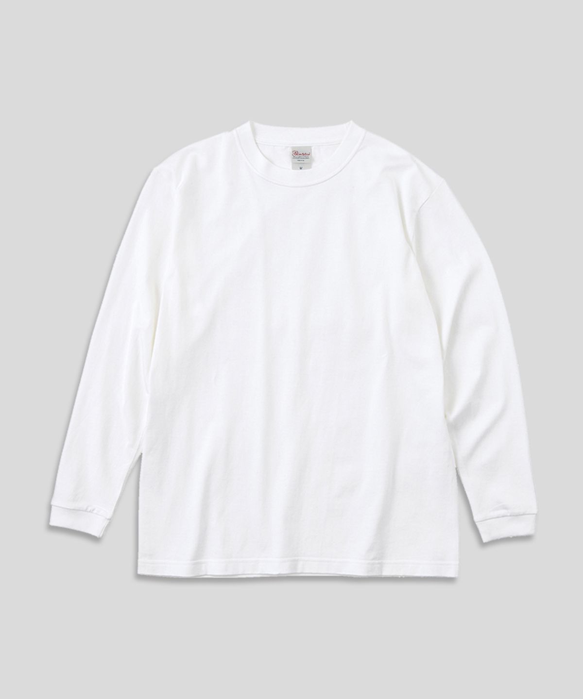프린트스타(PRINTSTAR) 14수 7.4oz 헤비웨이트 라운드 오버핏 무지 긴팔 티셔츠 - 화이트