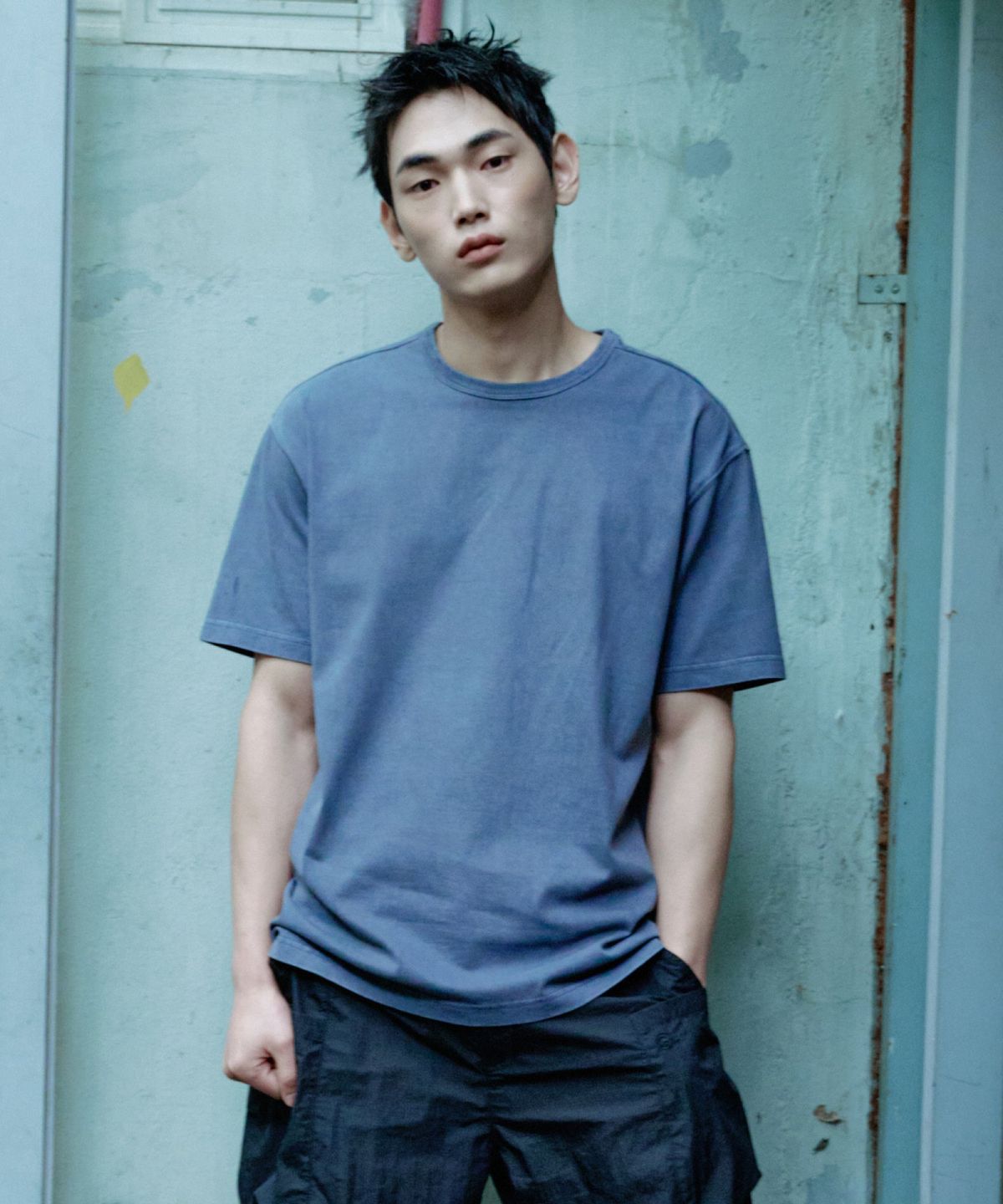 칼라파타르(KALAPATTHAR) VINTAGE PIGMENT SHORT SLEEVE T-SHIRT BLUE