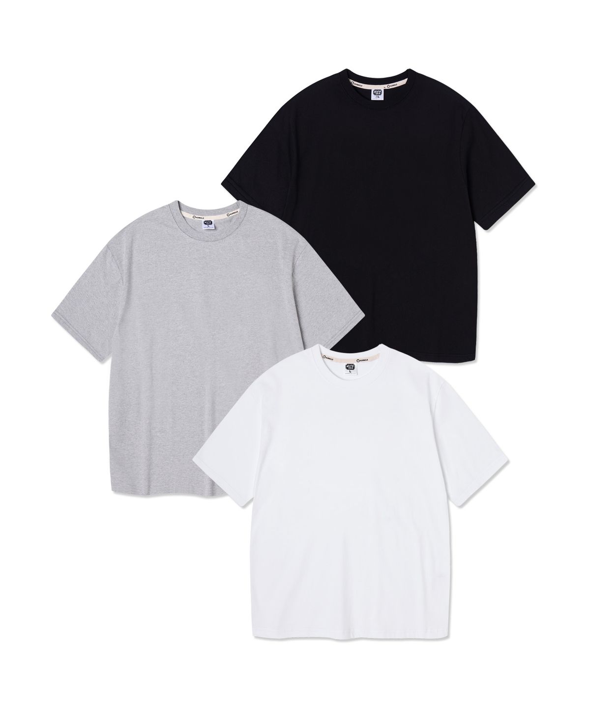앨빈클로(ALVINCLO) [3PACK] 무지 오버핏 반팔티 3종 패키지