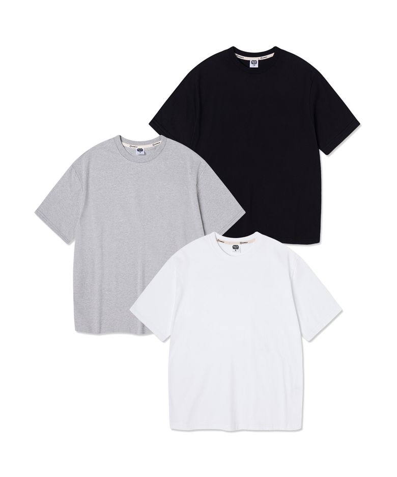 [3PACK] 무지 오버핏 반팔티 3종 패키지