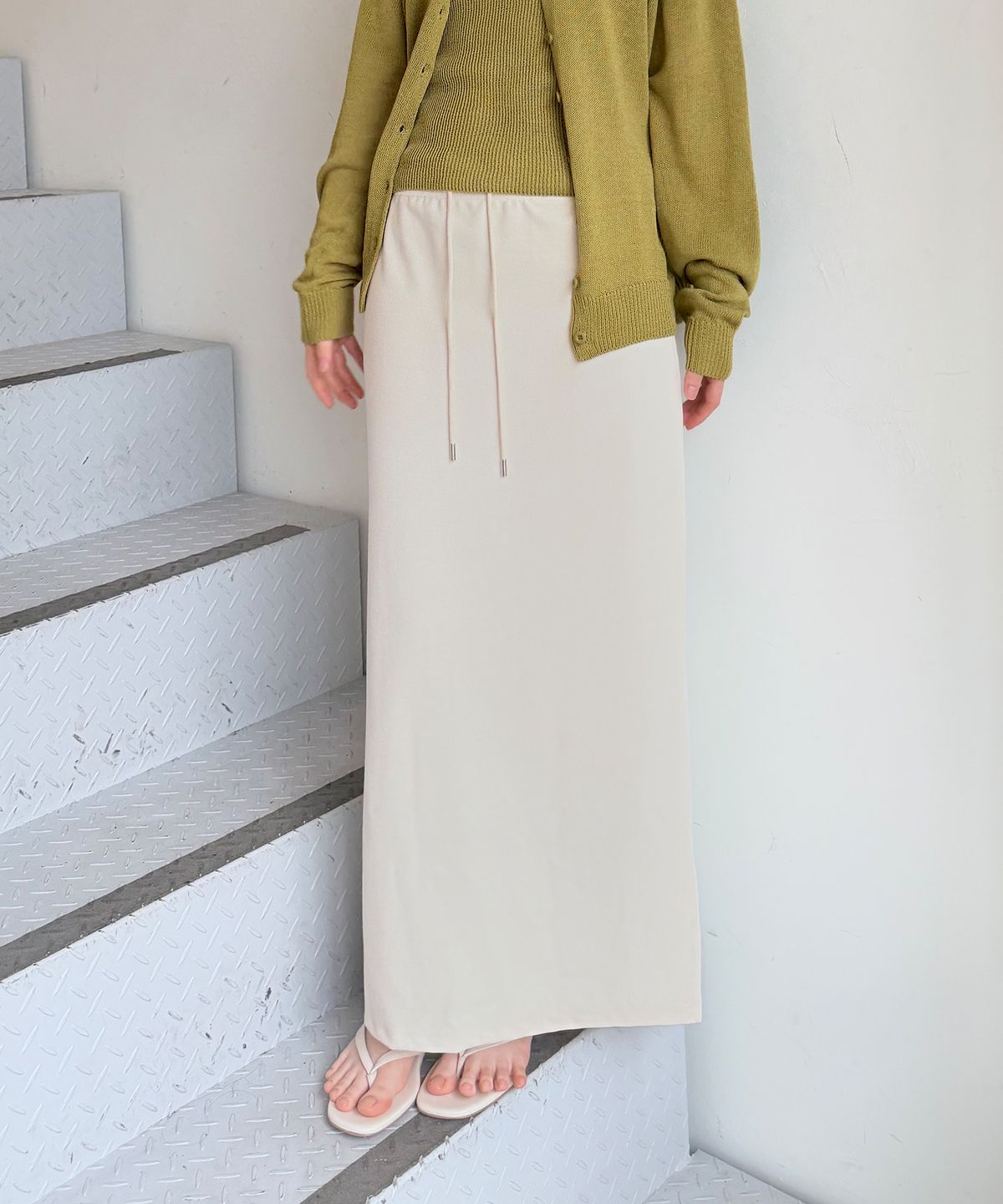 호와스(HOWUS) SUMMER NOTE LONG SKIRT (CREAM)