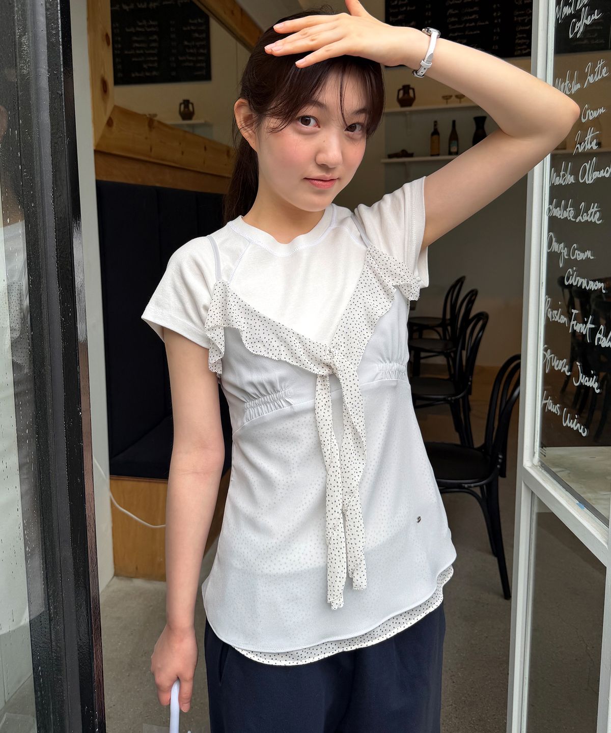 호와스(HOWUS) CREPE DOT TOP (PALE SORA)