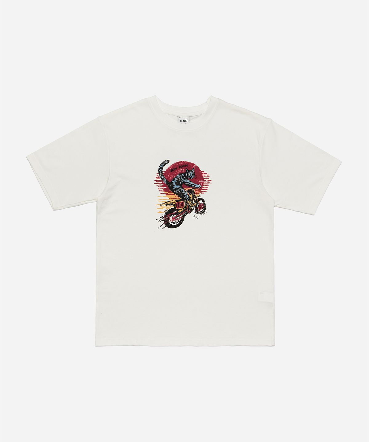 모드나인(MODNINE) Sun Down - Oversized T-Shirt White