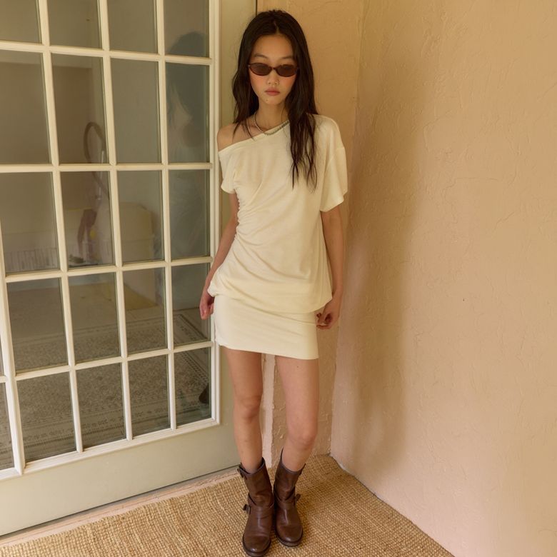 Tension Flow Mini Dress / Cream