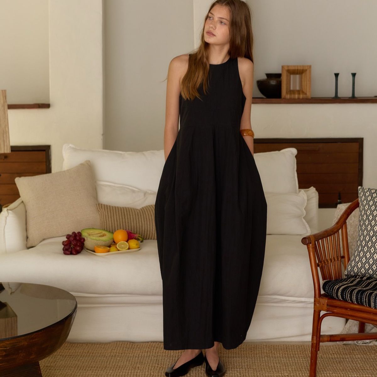 아우어솔티(OURSAALTY) Solenne Ballon Dress / Black