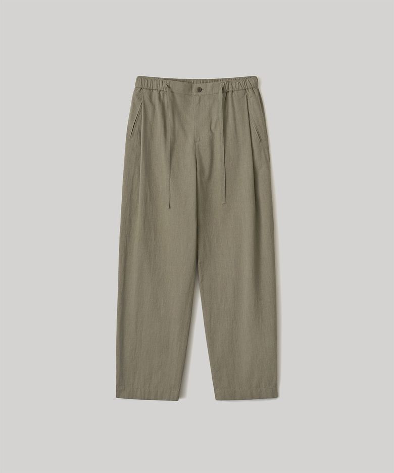 Pique Chambray Easy Pants (Khaki-Stripe)