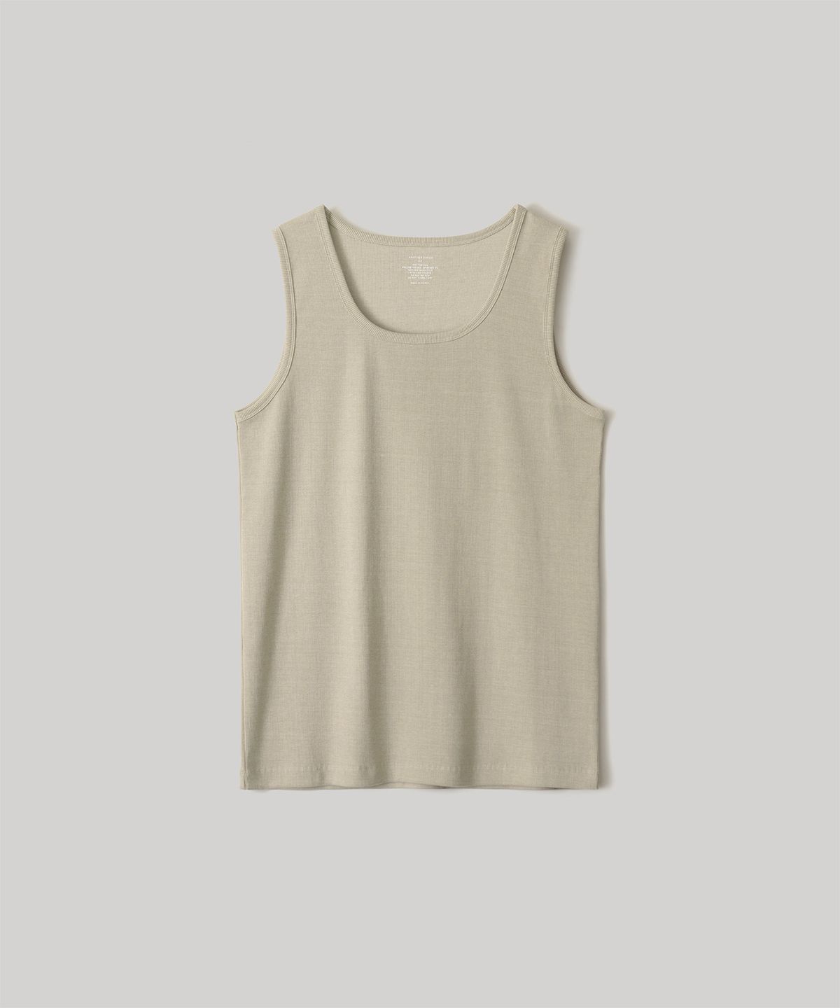 어나더 오피스(ANOTHER OFFICE) Dyed Ribbed Scoop Neck Tank (Beige)