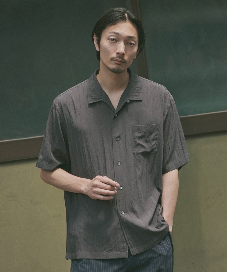 Italian Collar Shirt (Charcoal)