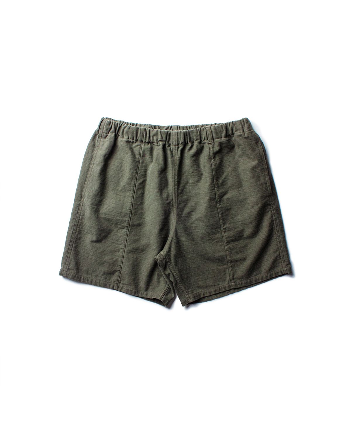 더 레스큐(THE RESQ) COTTON SLUB YOSEMITE CAMP SHORTS [MOSS OLIVE]