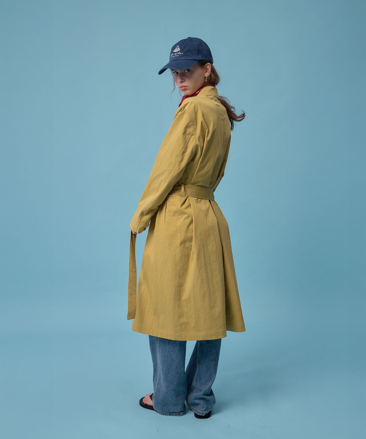 더밀루이(THEMILUI) Light Single Trench Coat (Dusty Yellow)