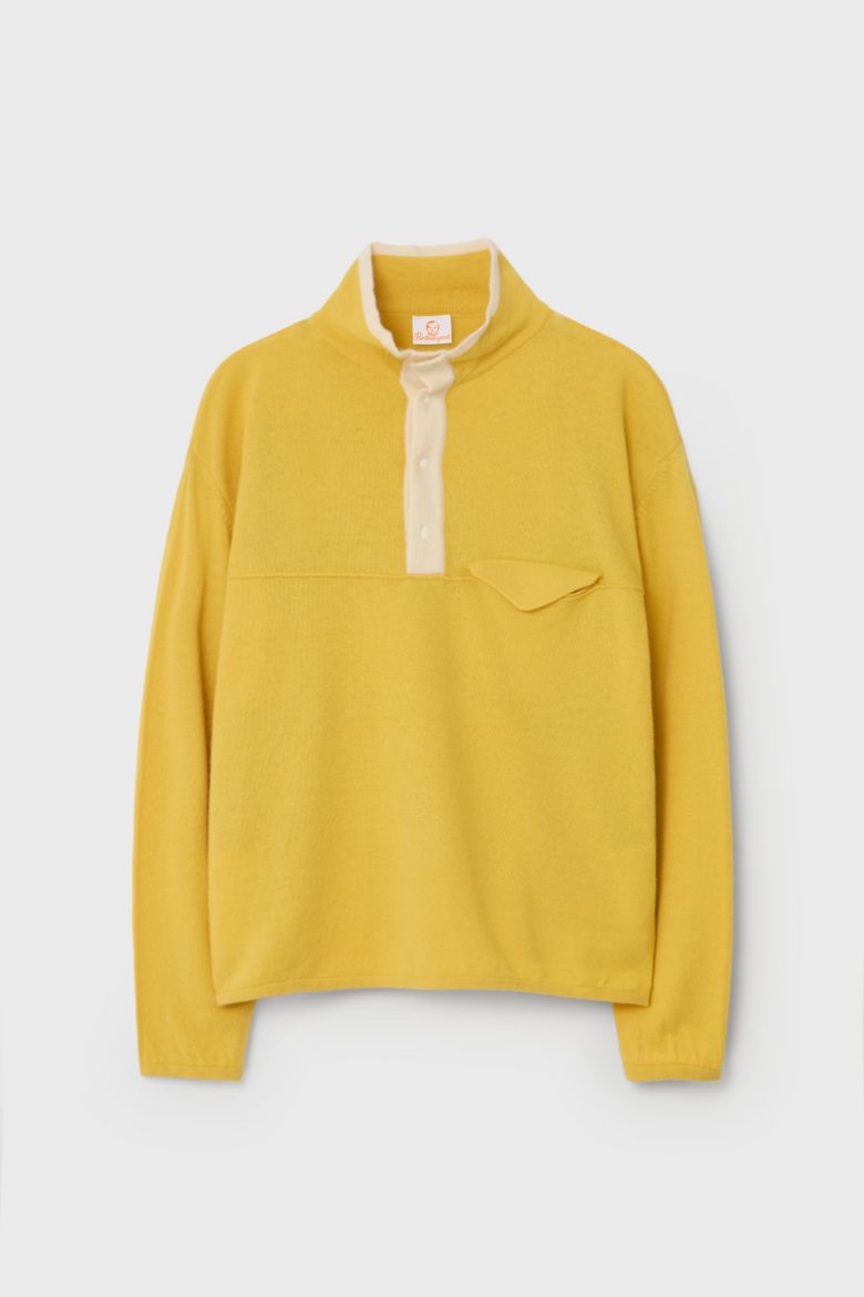CASHMERE SNAP PULLOVER KNIT (YELLOW)