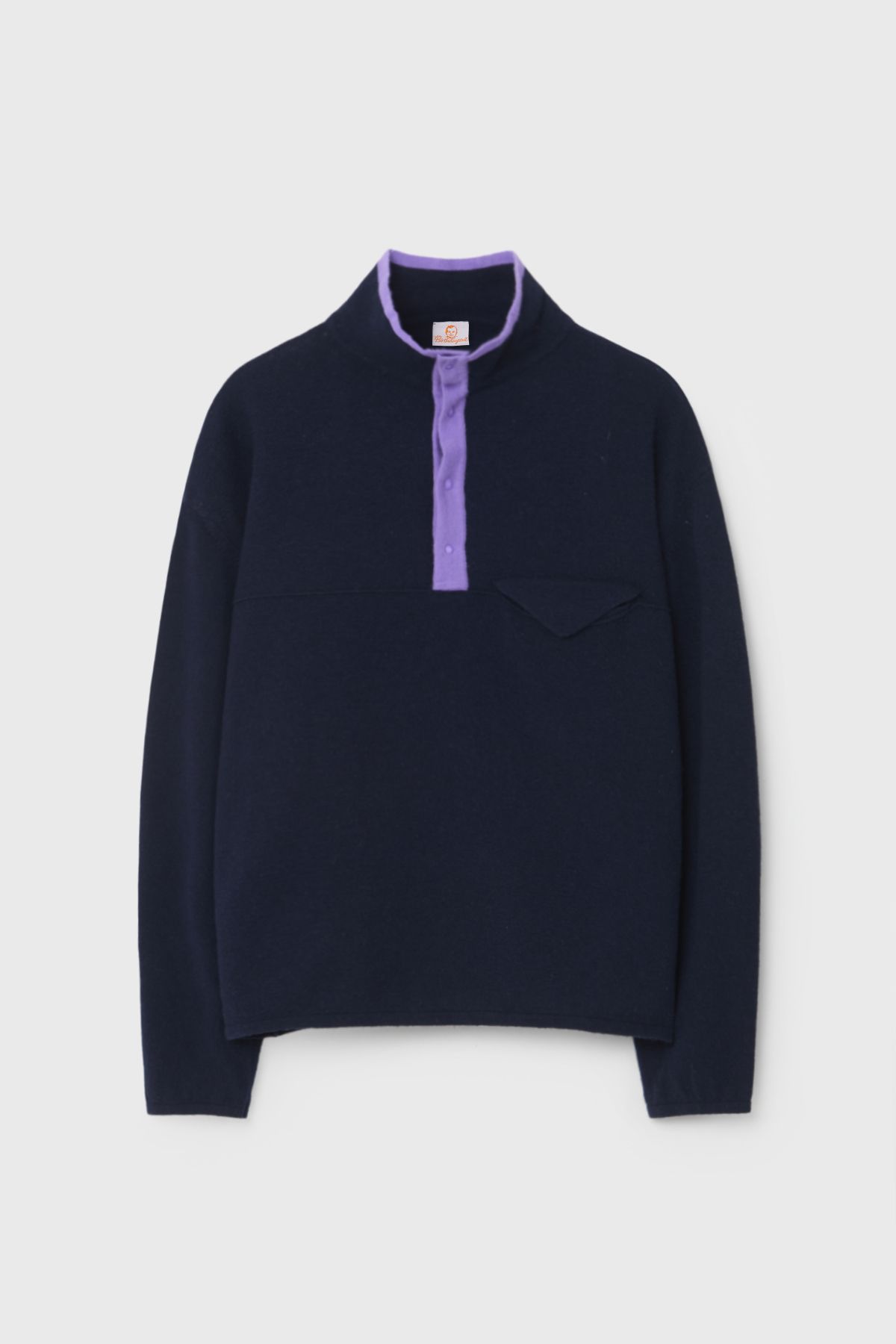 벌스데이수트(BIRTHDAYSUIT) CASHMERE SNAP PULLOVER KNIT (NAVY)
