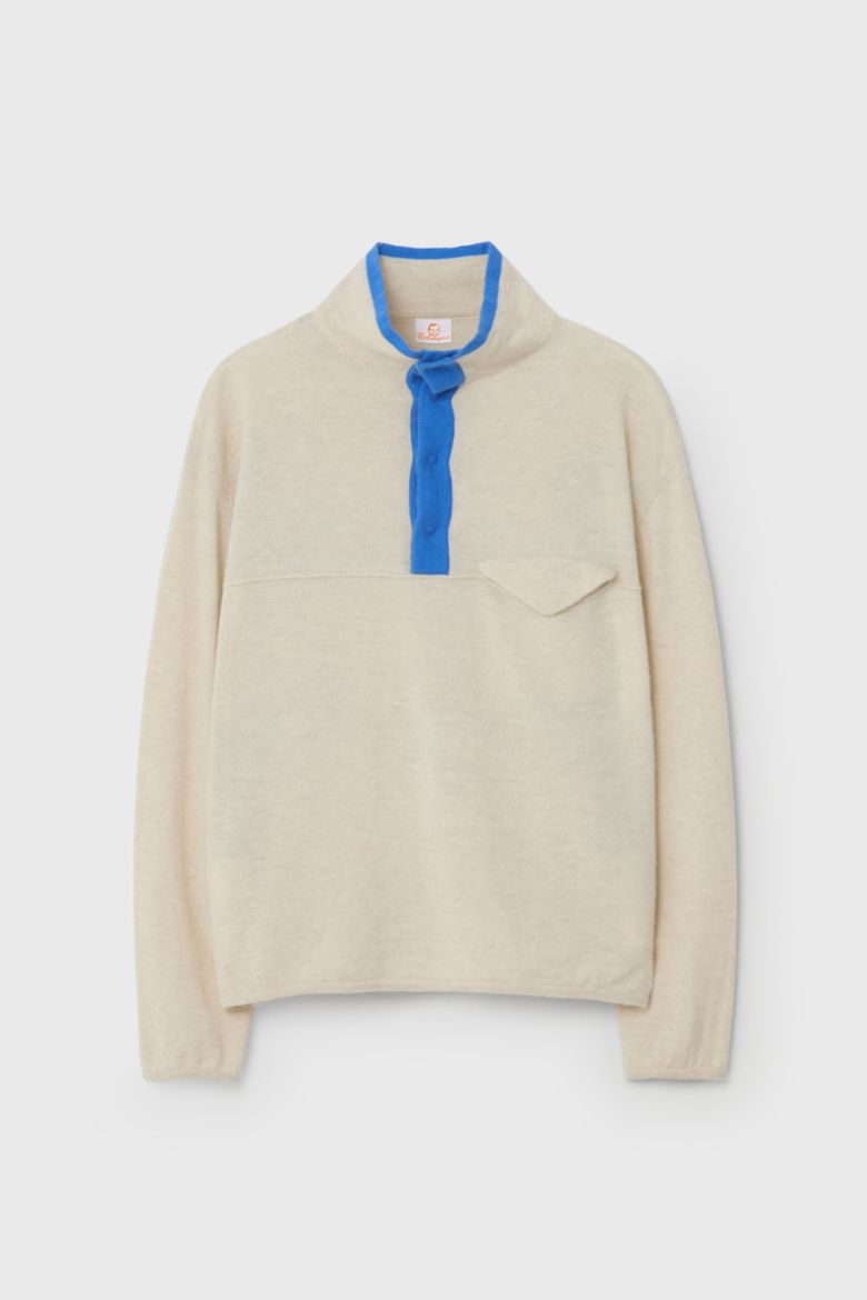 CASHMERE SNAP PULLOVER KNIT (IVORY)