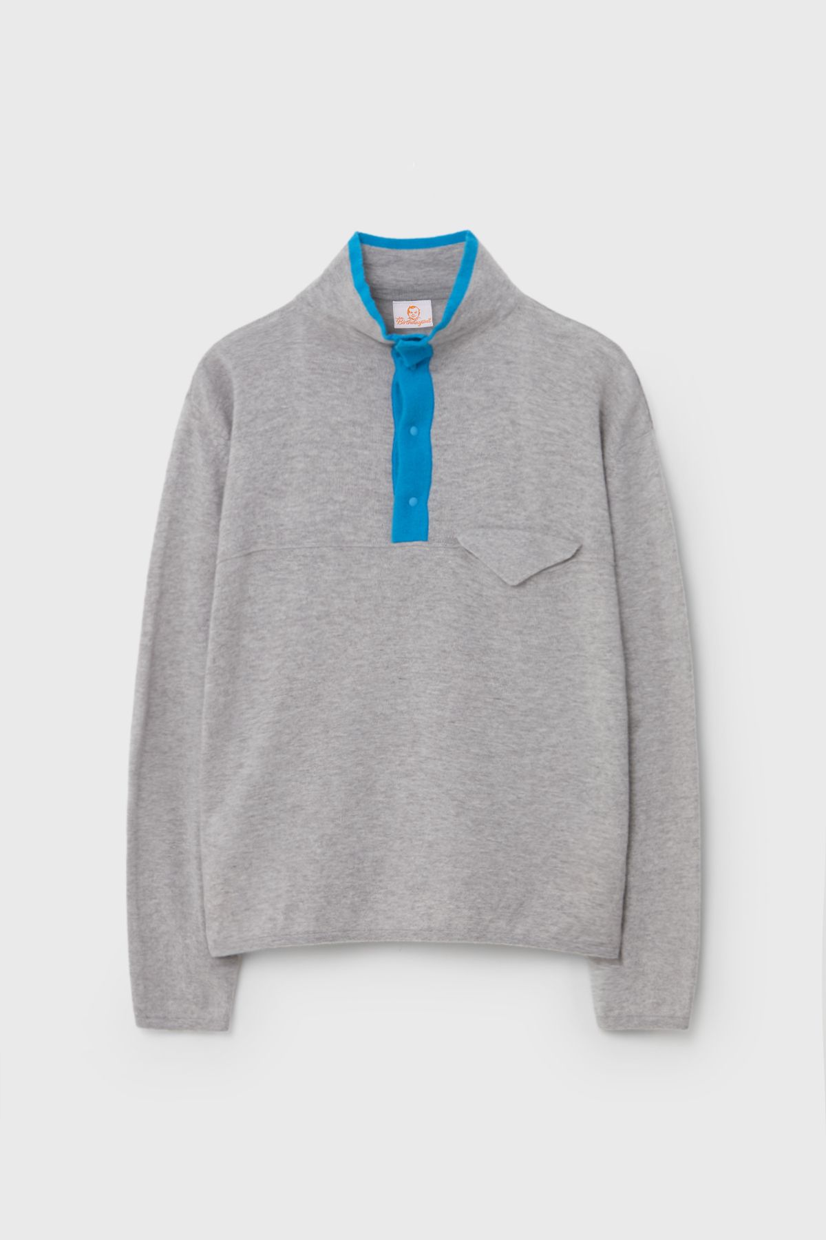 벌스데이수트(BIRTHDAYSUIT) CASHMERE SNAP PULLOVER KNIT (GREY)