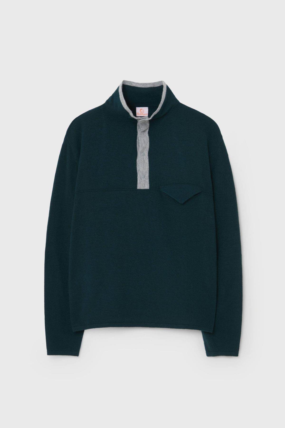 벌스데이수트(BIRTHDAYSUIT) CASHMERE SNAP PULLOVER KNIT (D.GREEN)