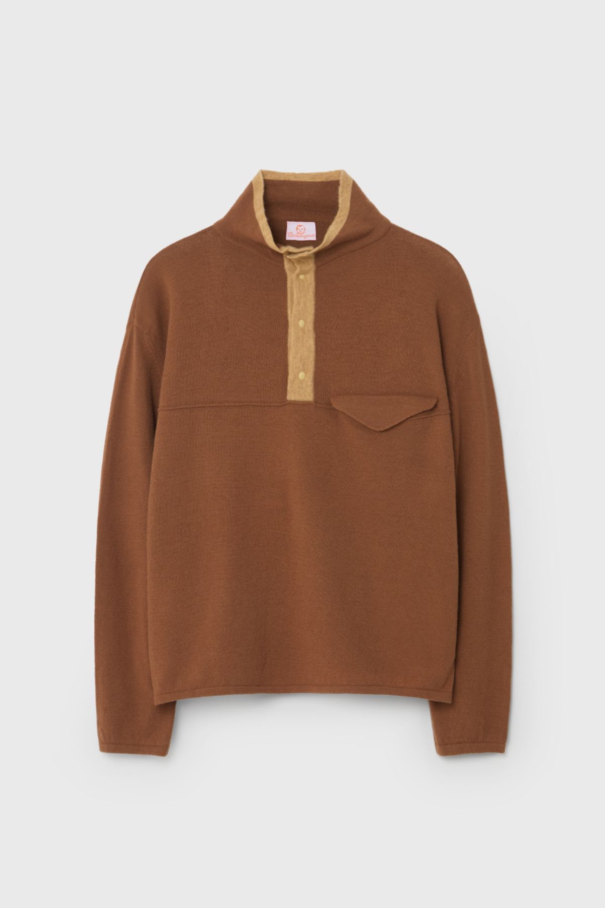 벌스데이수트(BIRTHDAYSUIT) CASHMERE SNAP PULLOVER KNIT (BROWN)