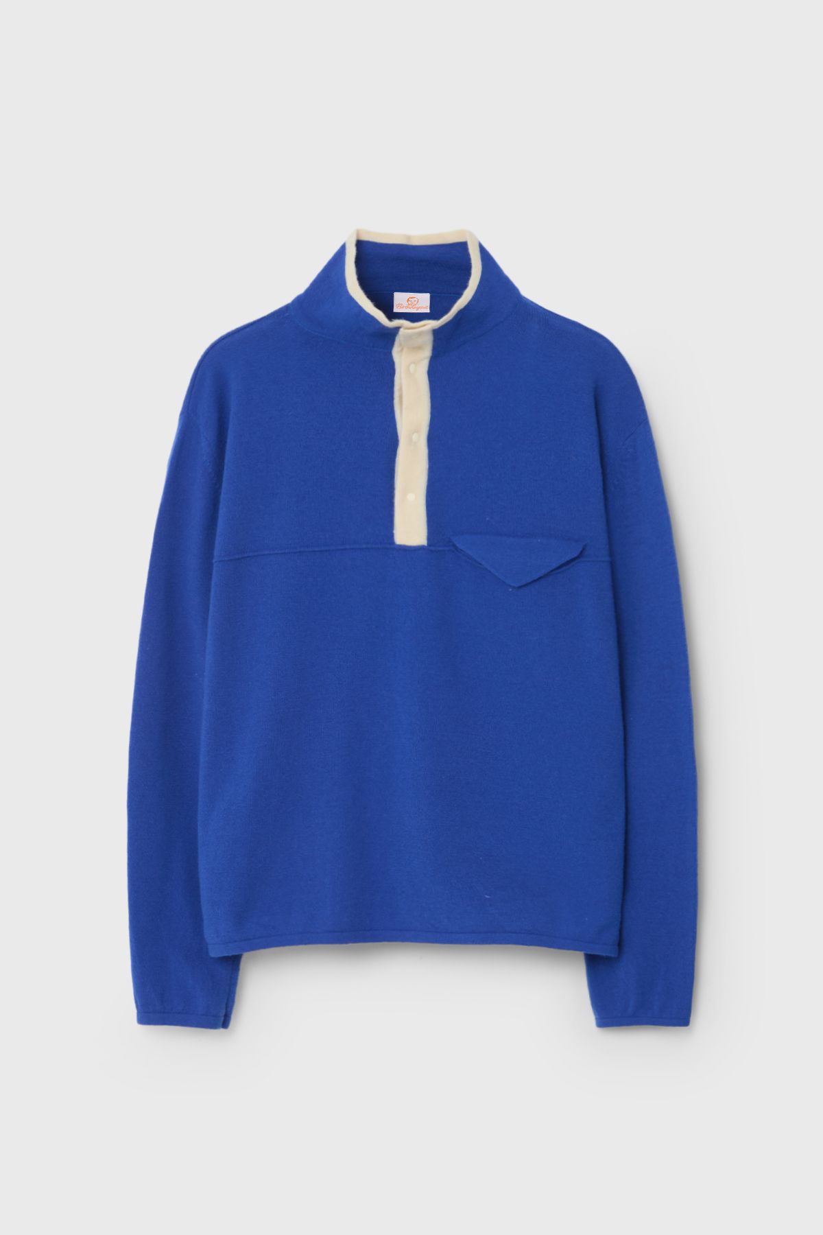 벌스데이수트(BIRTHDAYSUIT) CASHMERE SNAP PULLOVER KNIT (BLUE)