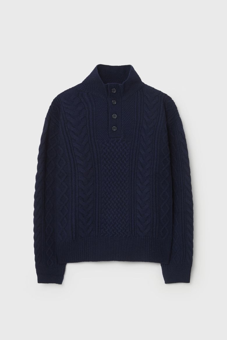 CASHMERE FISHERMAN (NAVY)