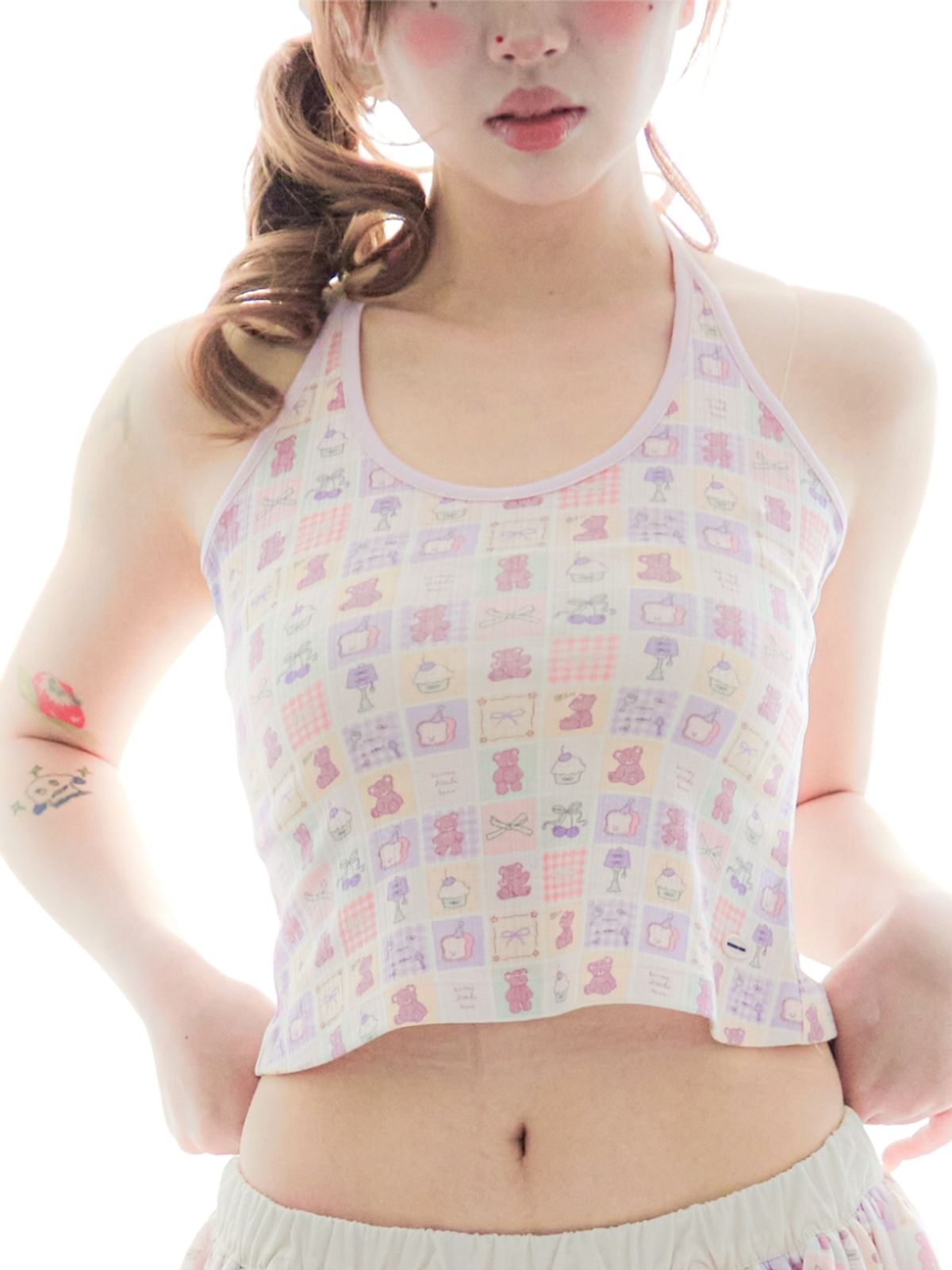 구름킴(GULEMKIM) Angel Kitsch Toy Pattern Halter Top (4 colors)