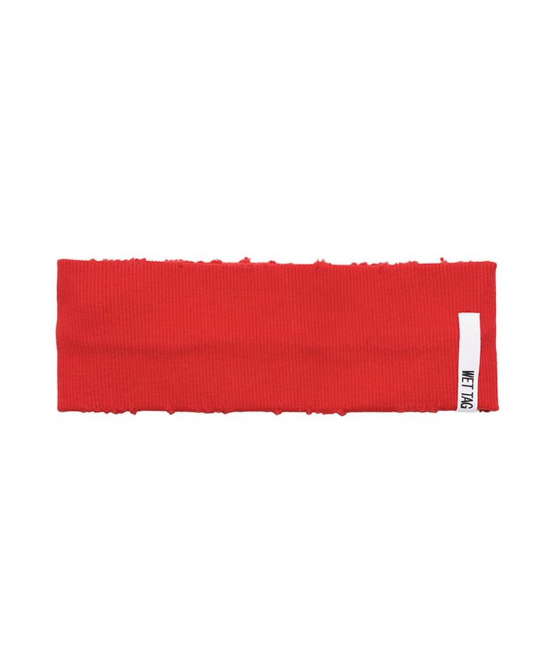 RAW EDGE RIB HAIRBAND RED