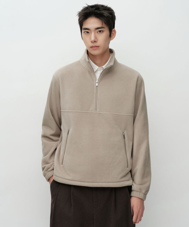 폴라 플리스 쿼터 집 [베이지]
