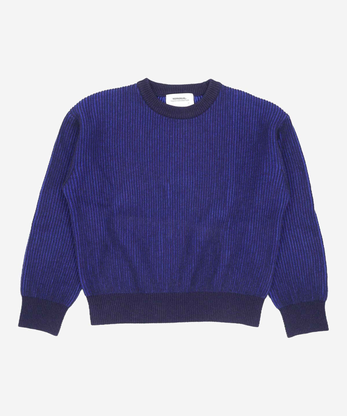 노매뉴얼(NOMANUAL) TWO-TONE KNIT - BLUE M