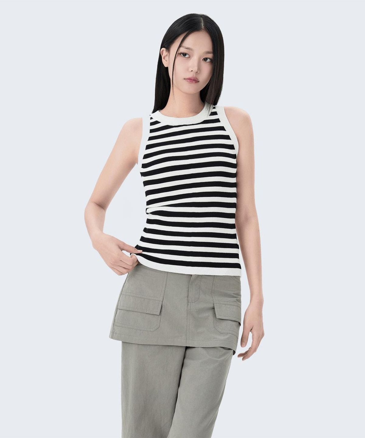 미쏘(MIXXO) 골지 니트 나시_MIWKAG90AS