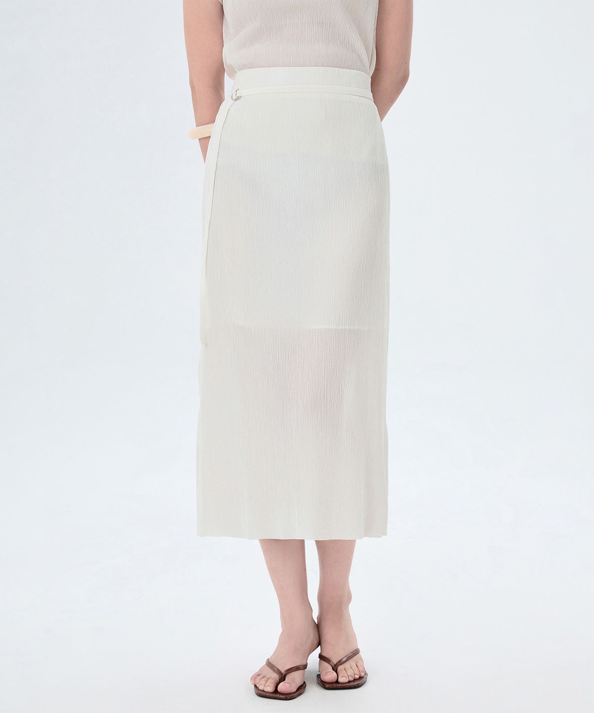 미쏘(MIXXO) 크링클 밴딩 롱 스커트_MIWWHG90AS
