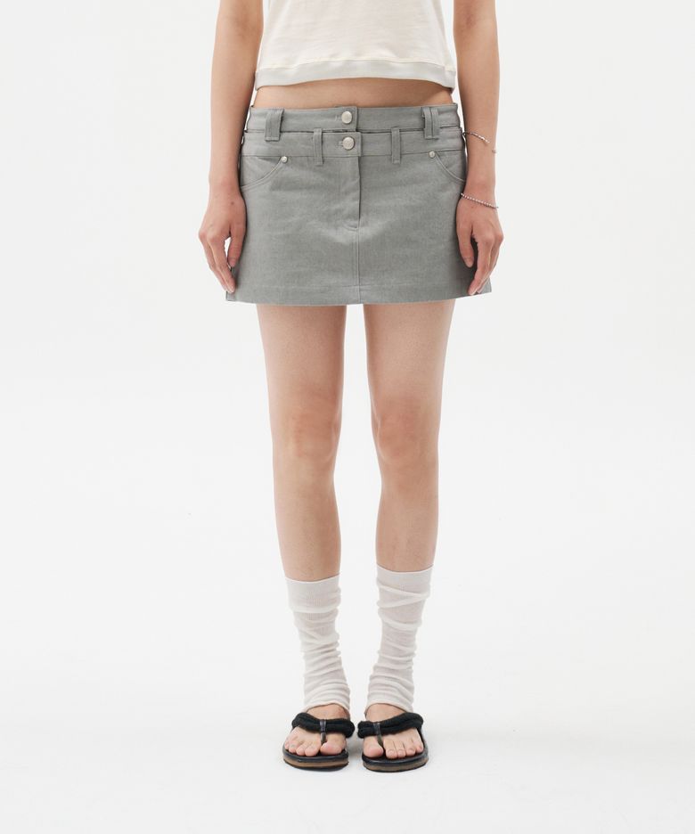 Double-obi Cationic Skirt / 더블오비 카치온 스커트 [Gray]