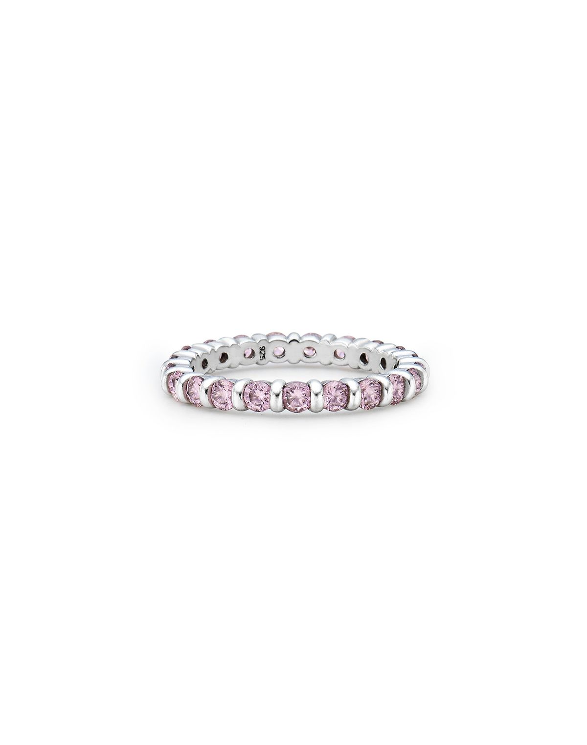 이에르로르(HYERES LOR) 에센스 실버(W) 모던 테니스 반지 2.5mm 베이비핑크 HL4R45422W9