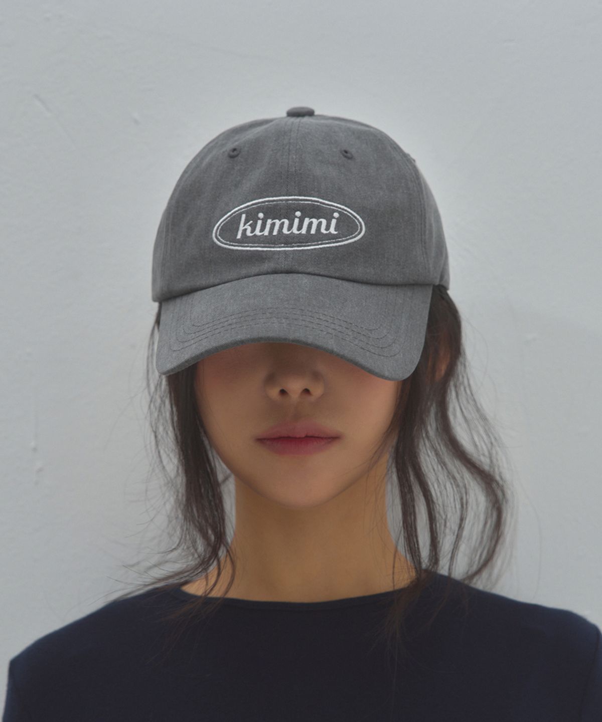 키미미(KIMIMI) 로고 볼캡 챠콜