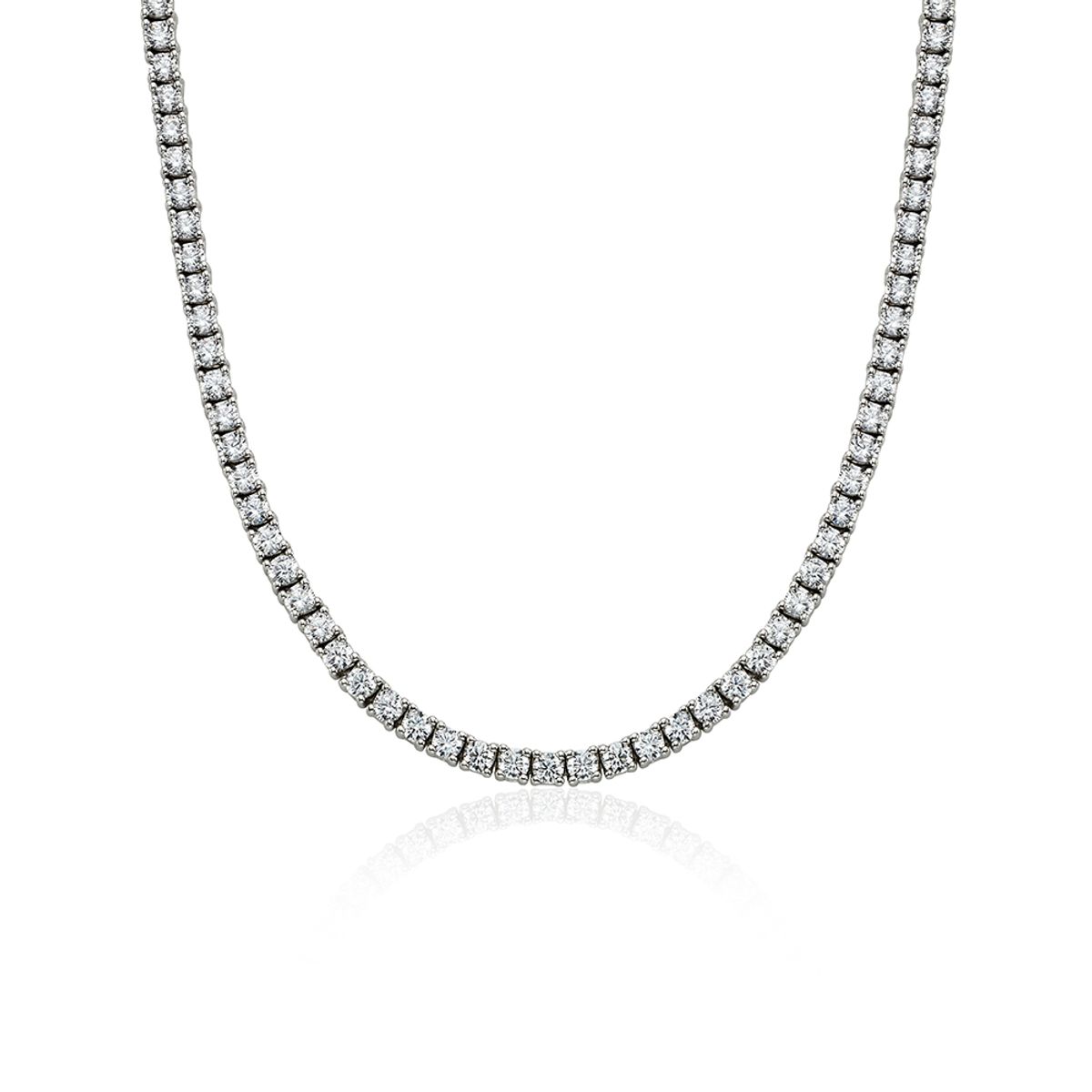 이에르로르(HYERES LOR) 에센스 실버(W) 4프롱 테니스 목걸이 2.5mm HL4N56419W9400