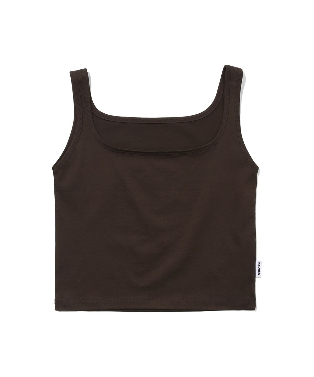 키지코(KIJIKO) ke504. Square Neck Cropped Sleeveless Brown