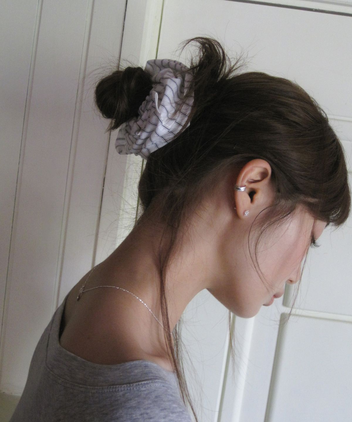 둥그런(DUNGEUREON) Pure Stripe Scrunchie (Black)