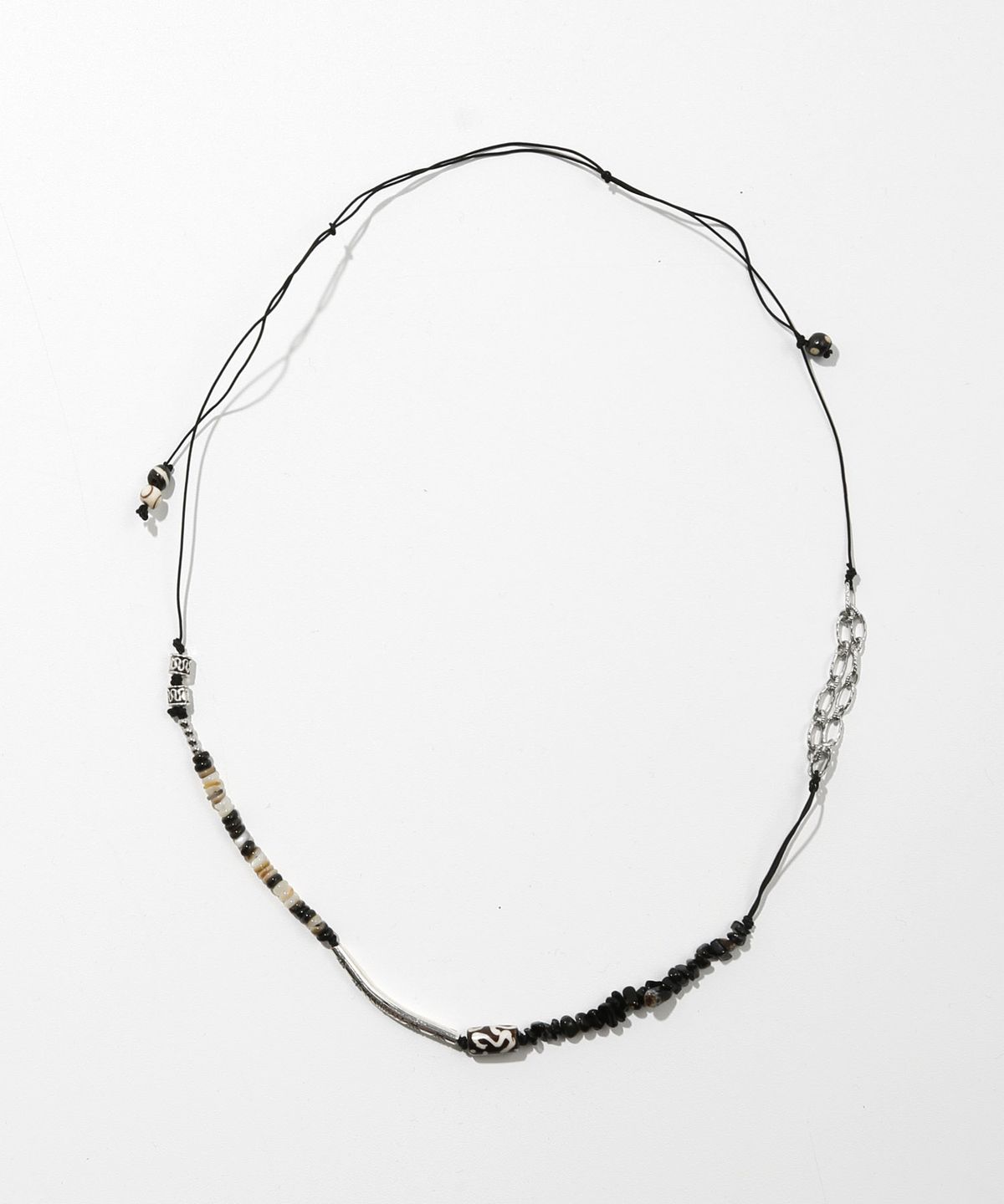 키지코(KIJIKO) ke908. Nomad Mix Beads Necklace Black