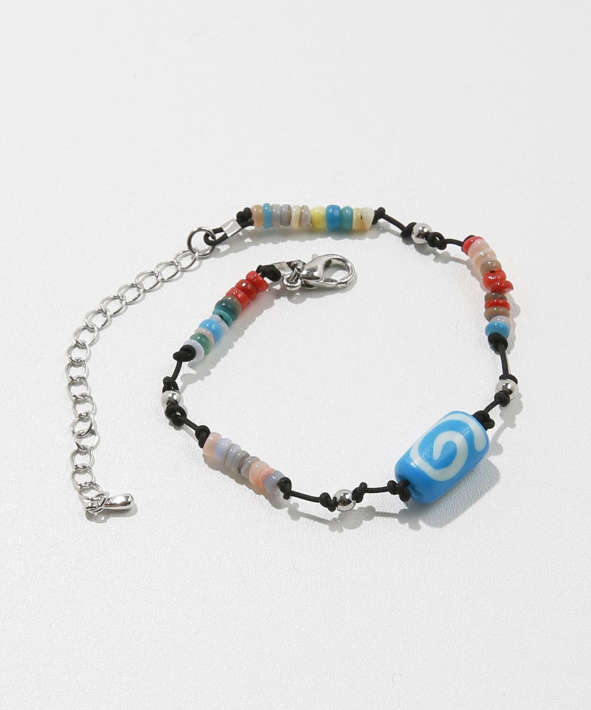 키지코(KIJIKO) ke909. Nomad Mix Beads Bracelet Aqua Blue