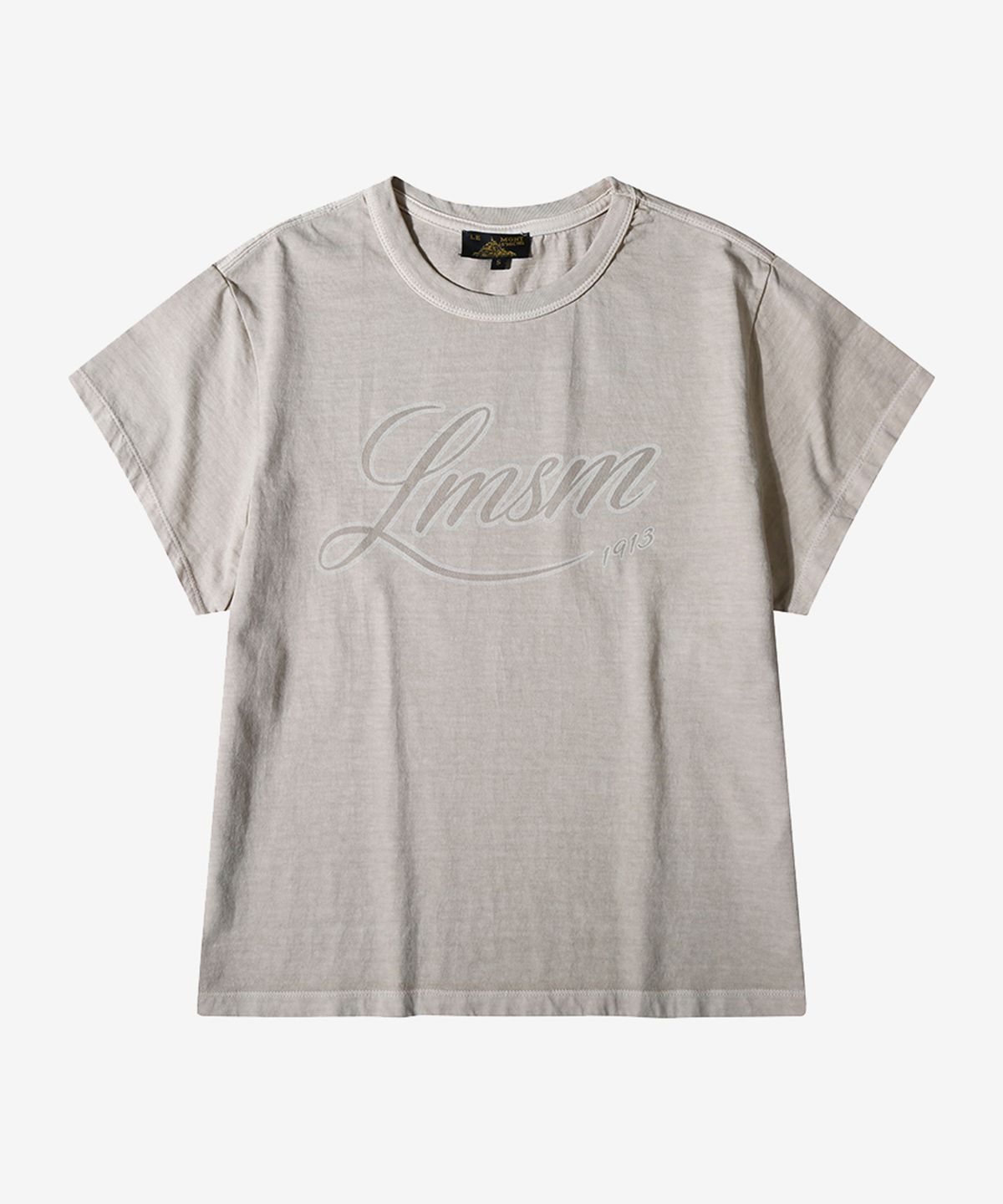 르몽생미셸(LE MONT ST MICHEL) Cotton LMSM Lettering T-shirt_Beige