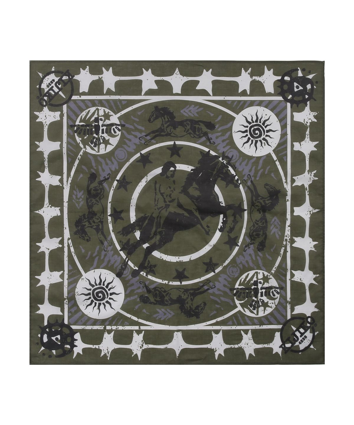 키지코(KIJIKO) ke910. Vintage Western Bandana Khaki