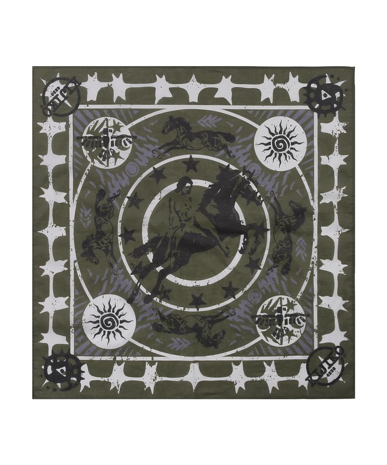 ke910. Vintage Western Bandana Khaki