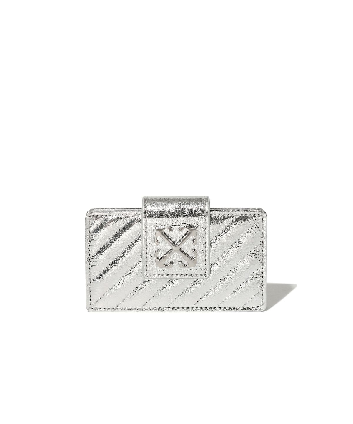 오프화이트(OFF-WHITE) Quilted Accordion Card Wallet (Silver)