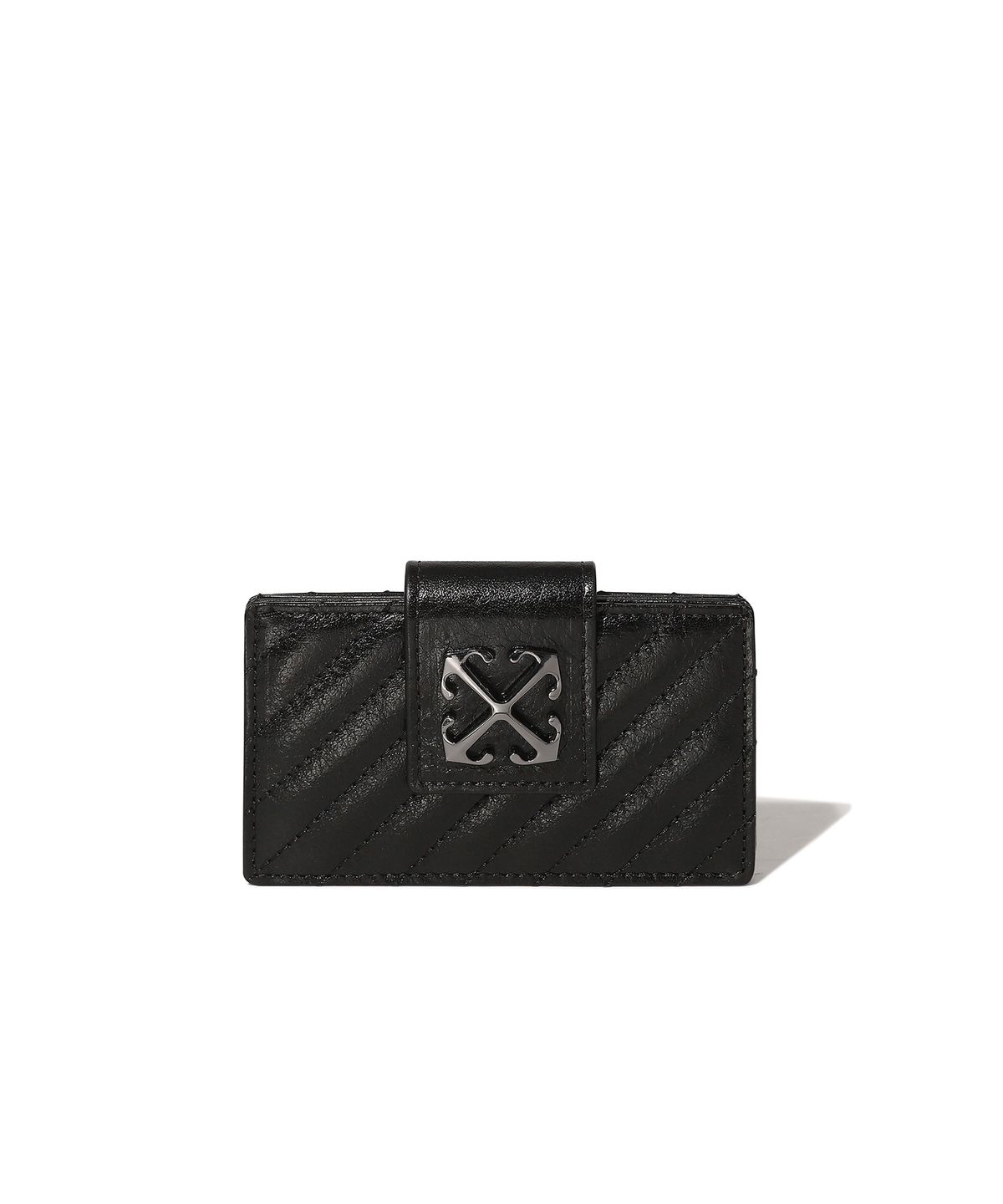 오프화이트(OFF-WHITE) Quilted Accordion Card Wallet (Black)