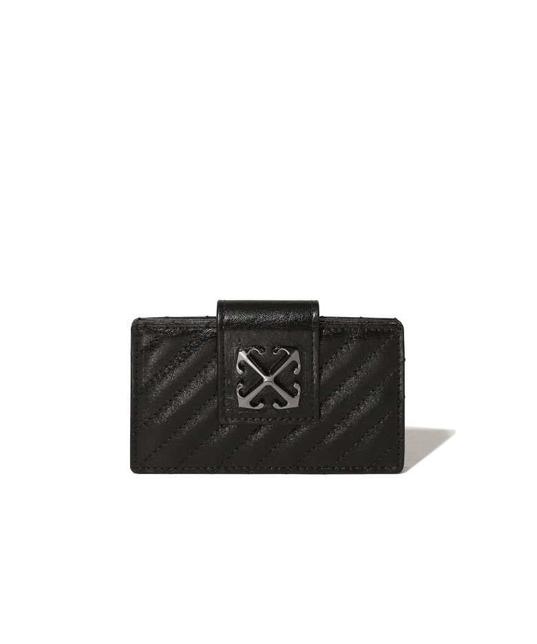 Quilted Accordion Card Wallet (Black)