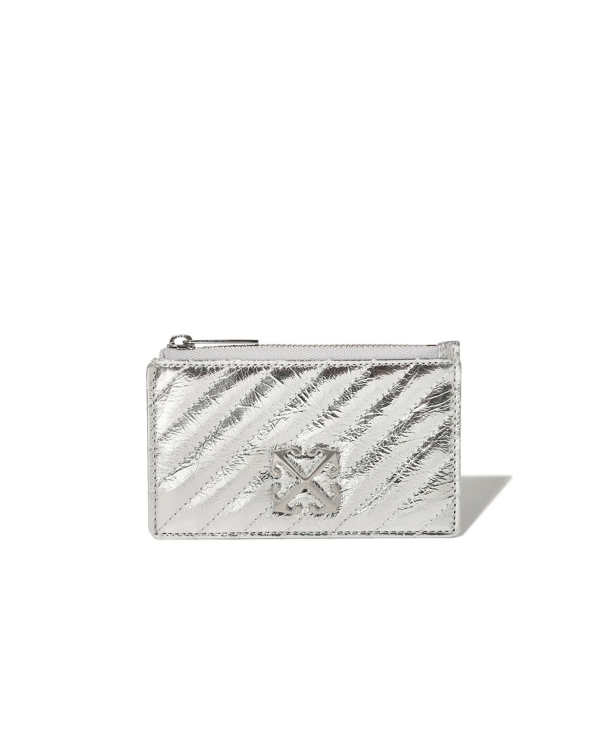 오프화이트(OFF-WHITE) Quilted Card Wallet Short (Silver)