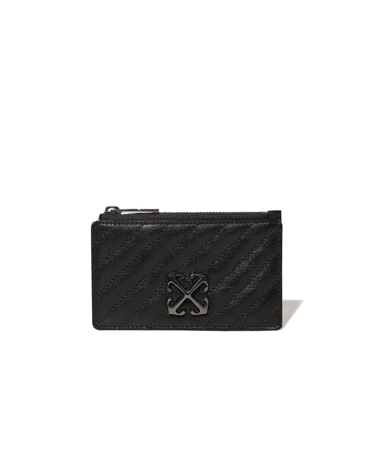 오프화이트(OFF-WHITE) Quilted Card Wallet Short (Black)