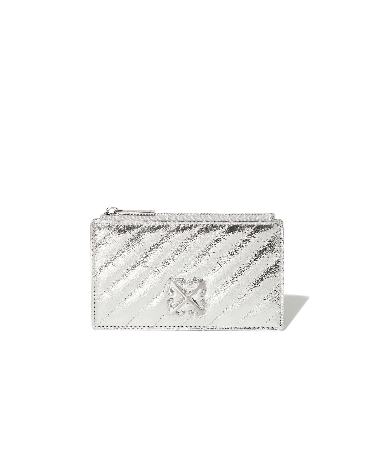 오프화이트(OFF-WHITE) Quilted Card Wallet Long (Silver)