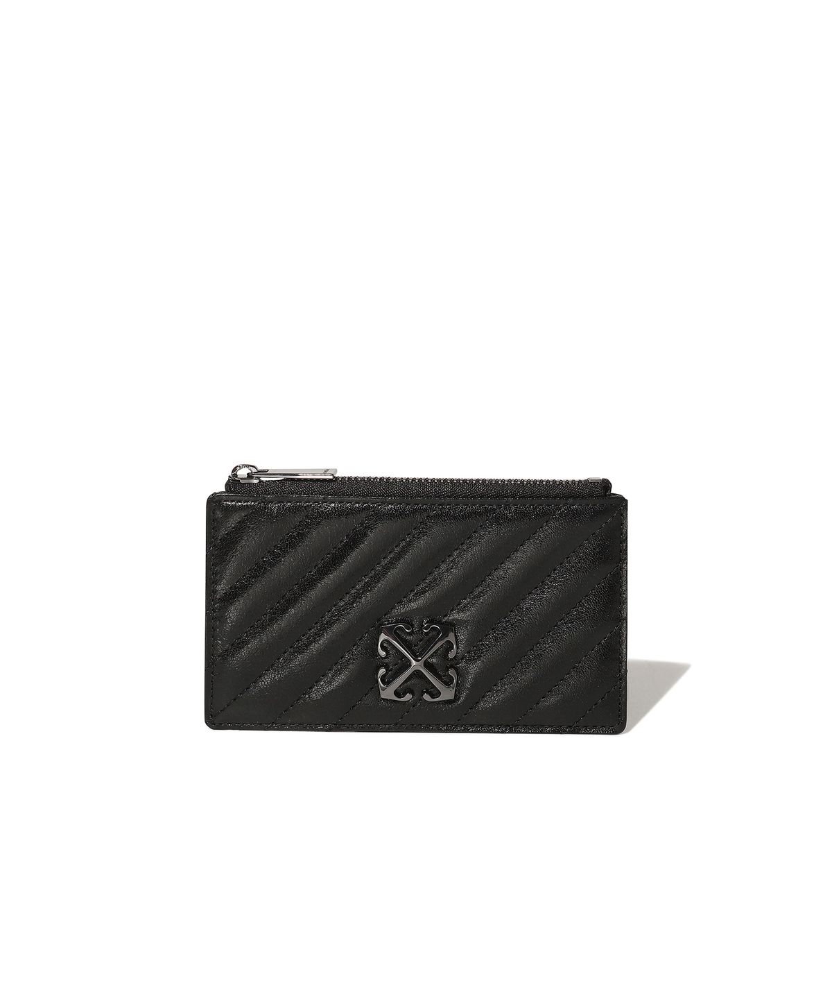 오프화이트(OFF-WHITE) Quilted Card Wallet Long (Black)