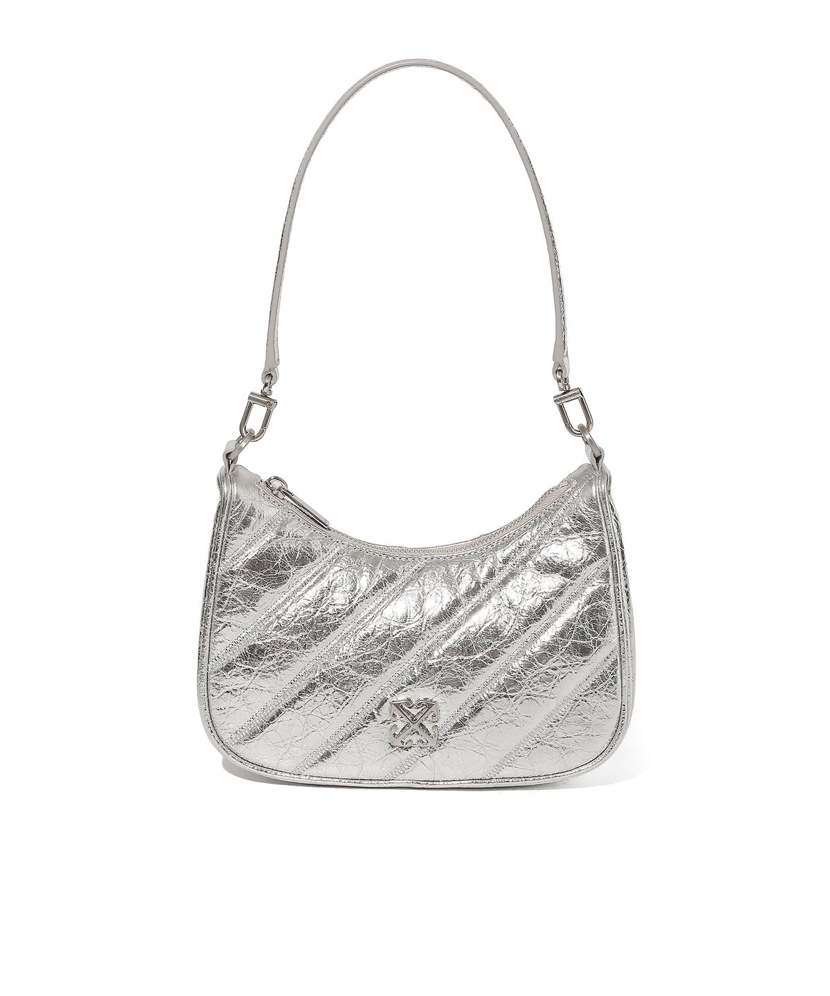 오프화이트(OFF-WHITE) Quilted Mini Crossbody Bag (Silver)