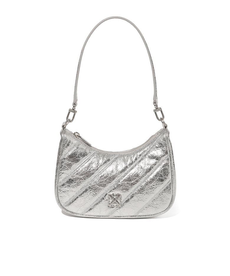 Quilted Mini Crossbody Bag (Silver)