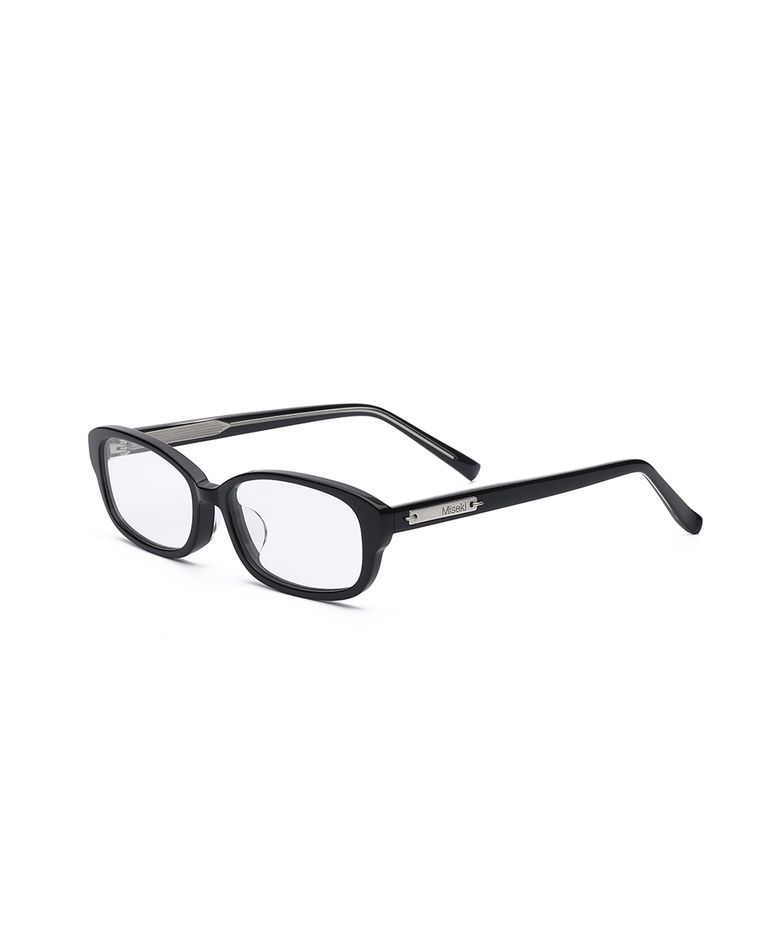 [미세키서울X뭍] MM2 silver logo round square eyewear SHINY BLACK / ANTI-BLUE LIGHT